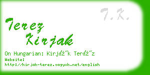 terez kirjak business card